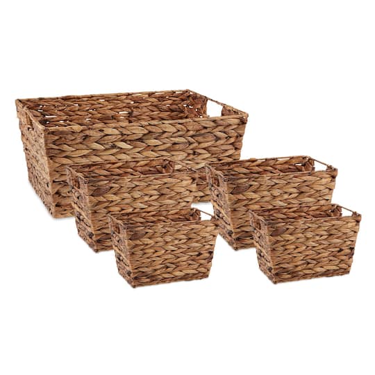 DII® Dark Brown Water Hyacinth Basket Set